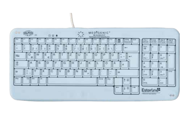 Medigenic Compact keyboard Medical USB + PS/2 German White