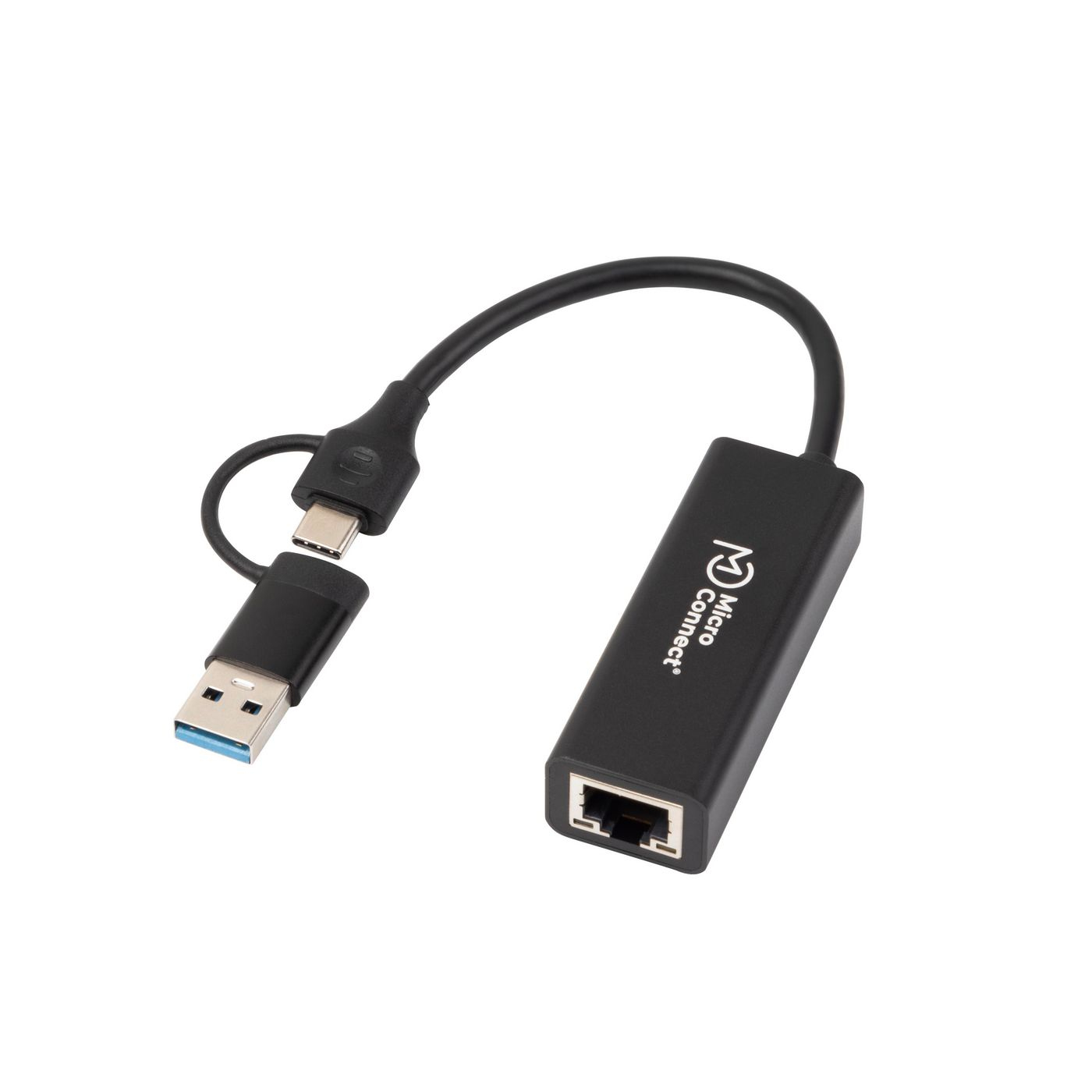 Microconnect MC-USBACNET1G cable gender changer USB C RJ-45 Black