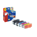 Pelikan 4107527/P23 Ink cartridge multi pack 2x Bk + 1x C,M,Y PGI+CLI, 5x5.2K pages ISO/IEC 19752 9ml 1 x 19 ml + 4 x 9 ml Pack=5 (replaces Canon CLI-526BK CLI-526C CLI-526M CLI-526Y PGI-525PGBK) for Canon Pixma IP 4850/MG 5350/MG 6150/MG 6250/MX 885