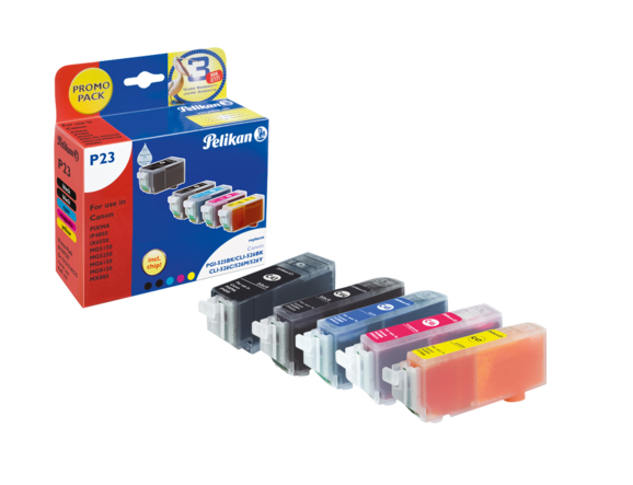 Image of Pelikan 4107527/P23 Ink cartridge multi pack 2x Bk + 1x C,M,Y...