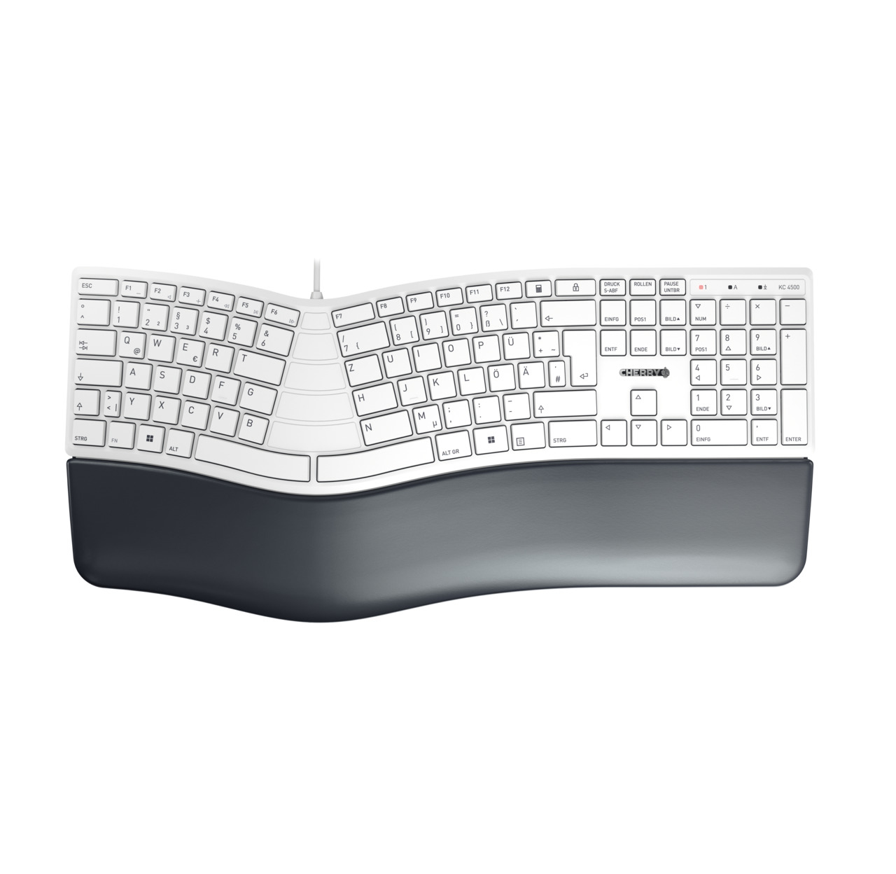 Image of CHERRY KC 4500 ERGO keyboard USB QWERTZ German White