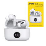 PREVO M10 Active Noise Cancelling TWS Earbuds, Bluetooth 5.3, Automatic Pairing, Touch Control Feature with Digital LED Display Wireless Charging Case, Android, IOS and Windows Compatible, White