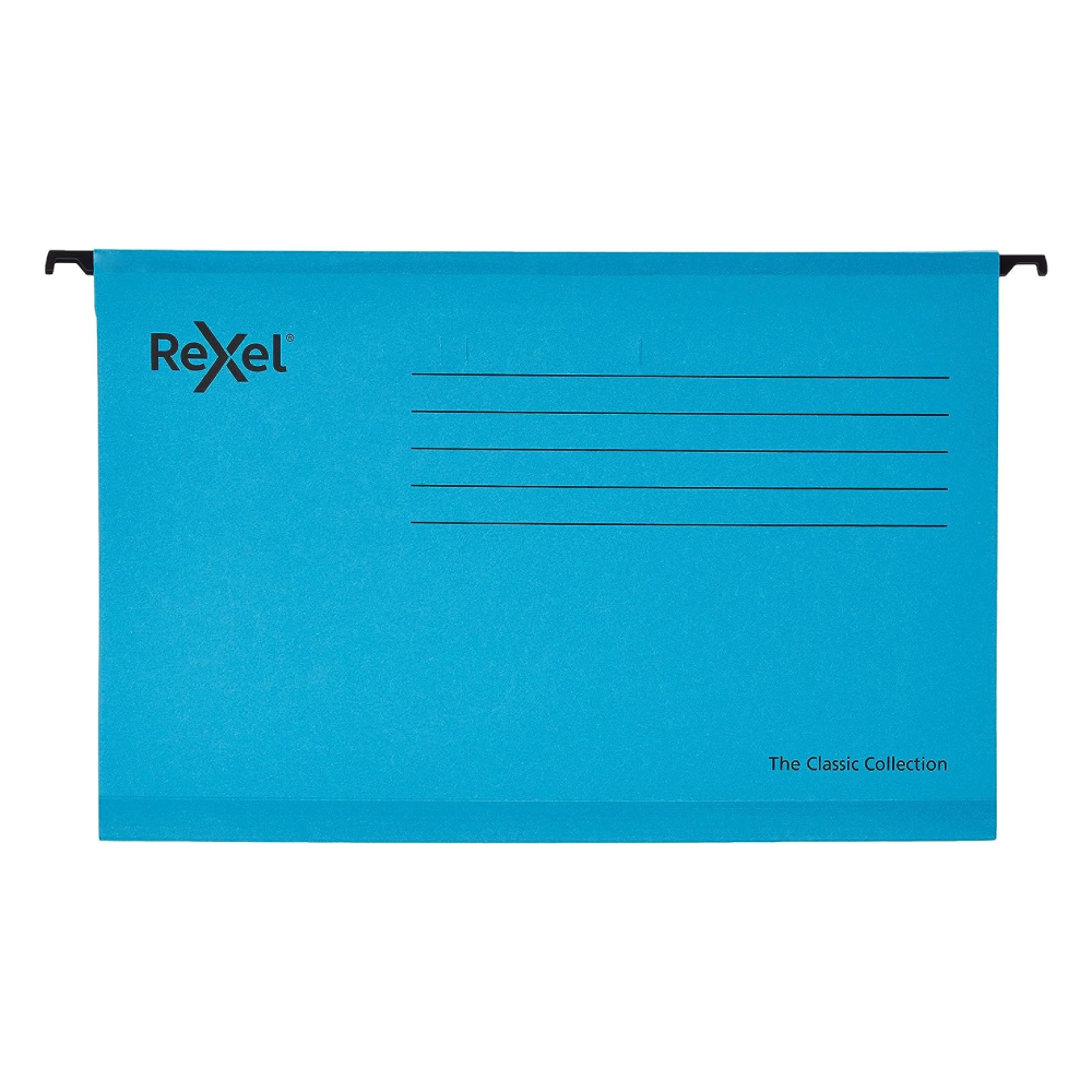 Rexel Classic Suspension Files Foolscap Blue (Pack of 10) 2115594