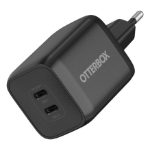 OtterBox Fast Charge | Standaard, USB-C Dual Port 65 W Wandlader, Euro (C), Black