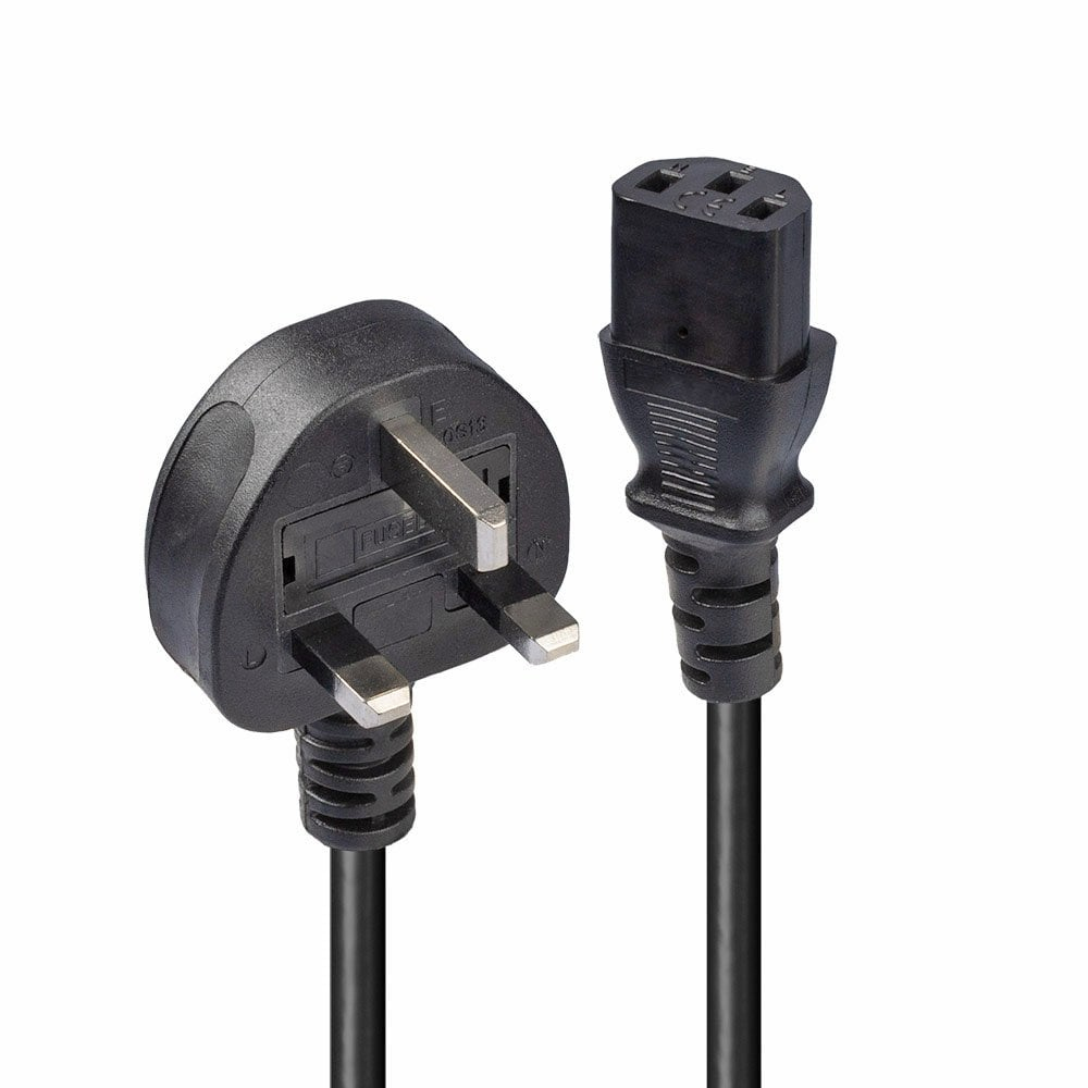 Image of Lindy 0.2m UK 3 Pin Plug To IEC C13 Mains Power Cable, Black