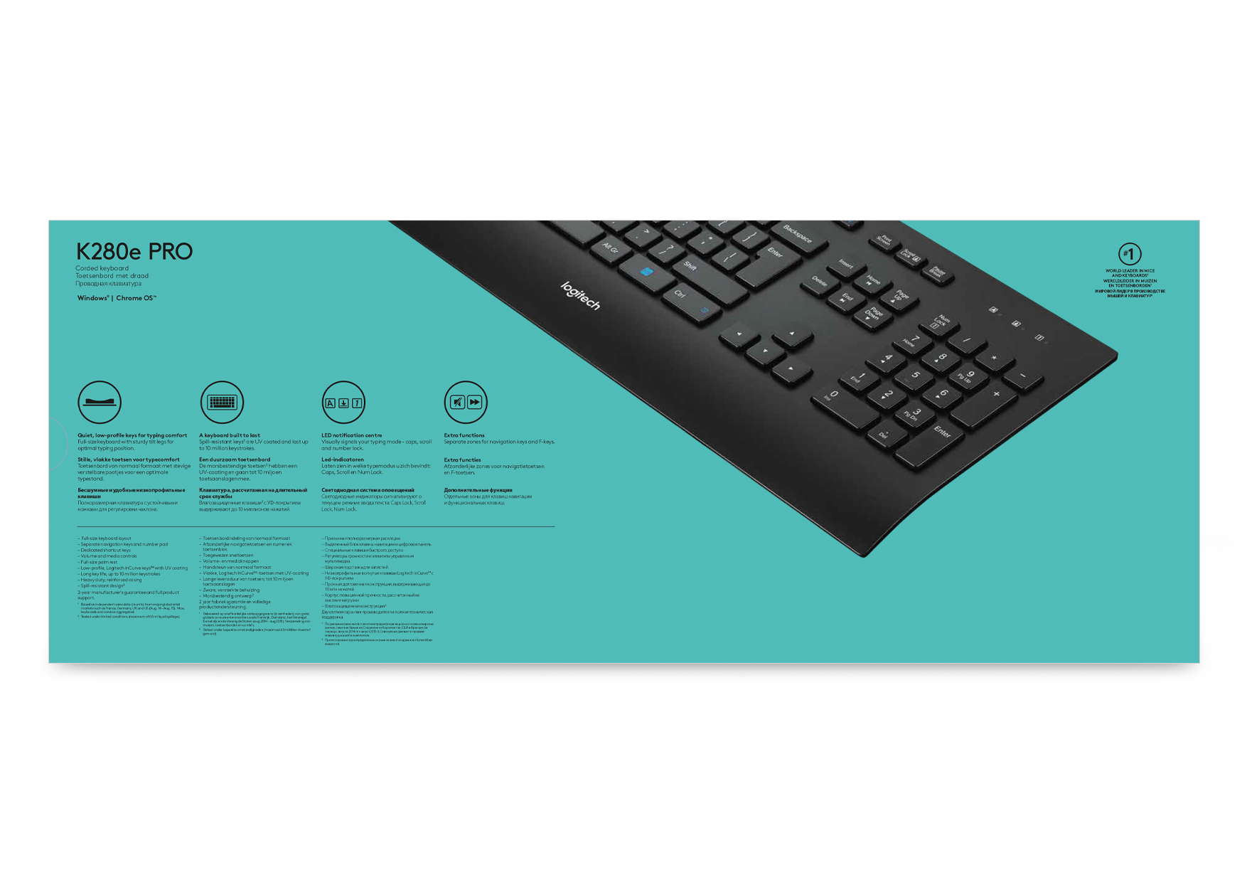 Logitech K280e keyboard USB QWERTY US International Black