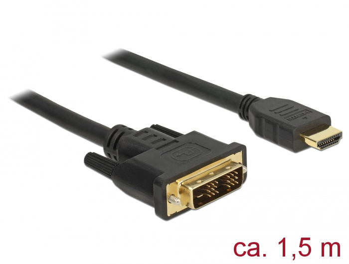 Image of DeLOCK 85583 video cable adapter 1.5 m DVI-D HDMI Type A...