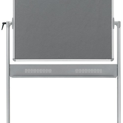 Nobo Mobile Combination Board Magnetic Steel Whiteboard/Grey Felt Noticeboard Horizontal Pivot 1200x900mm