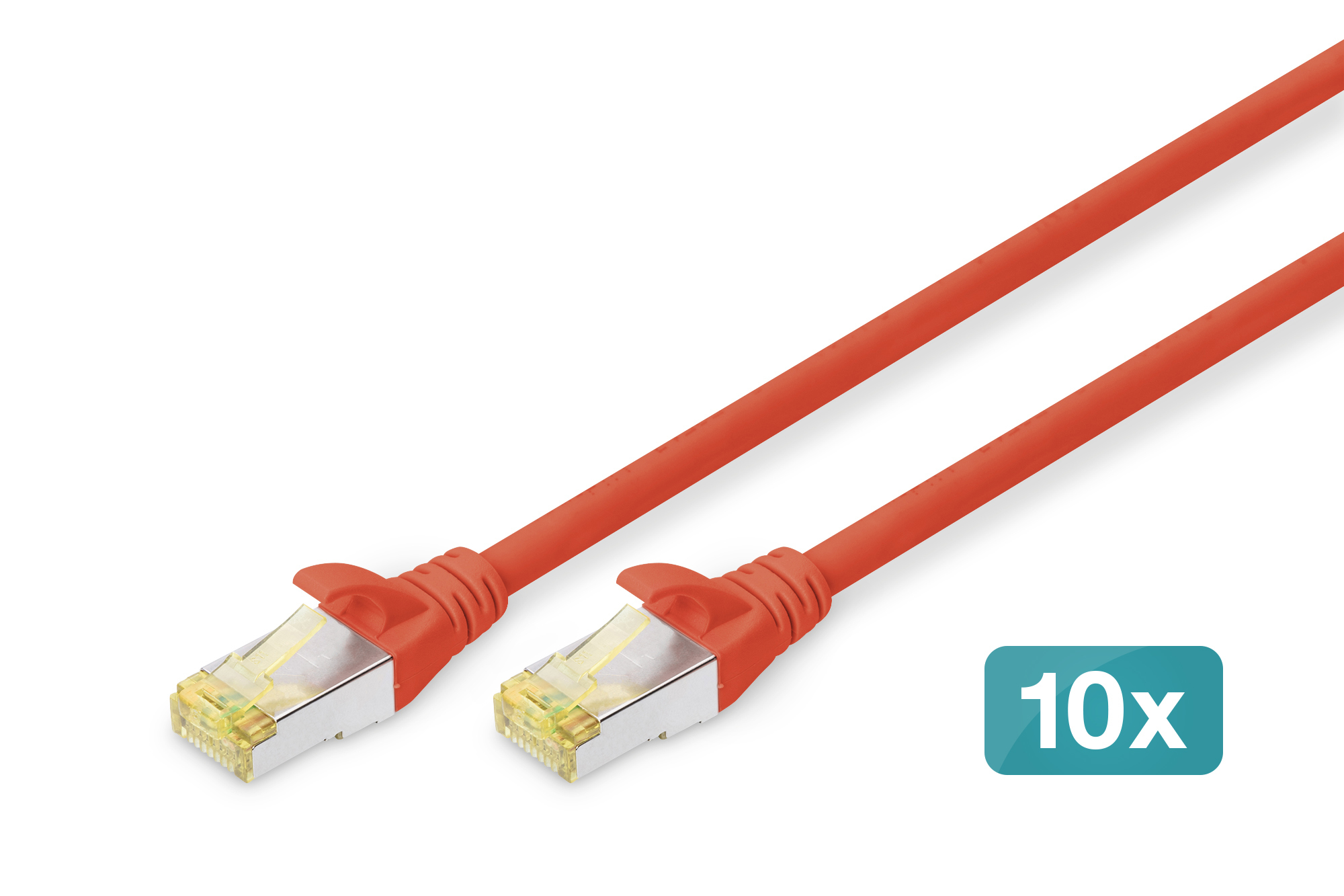 Image of Digitus CAT 6A S/FTP patch cord, 10 pieces