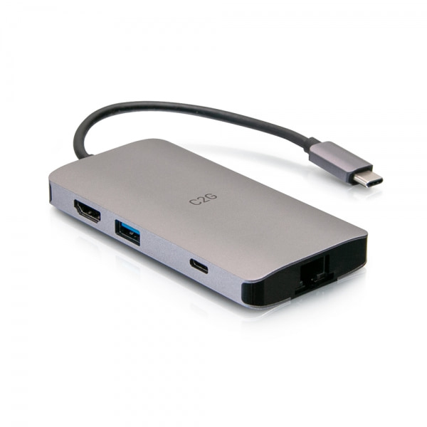 Image of C2G USB-C 8-in-1 Mini Dock with HDMI, 2x USB-A, Ethernet, SD Card...