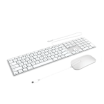 ZAGG Wired USB-C Keyboard (UK) & Mouse Combo (Silver) Bundle Designed for Apple