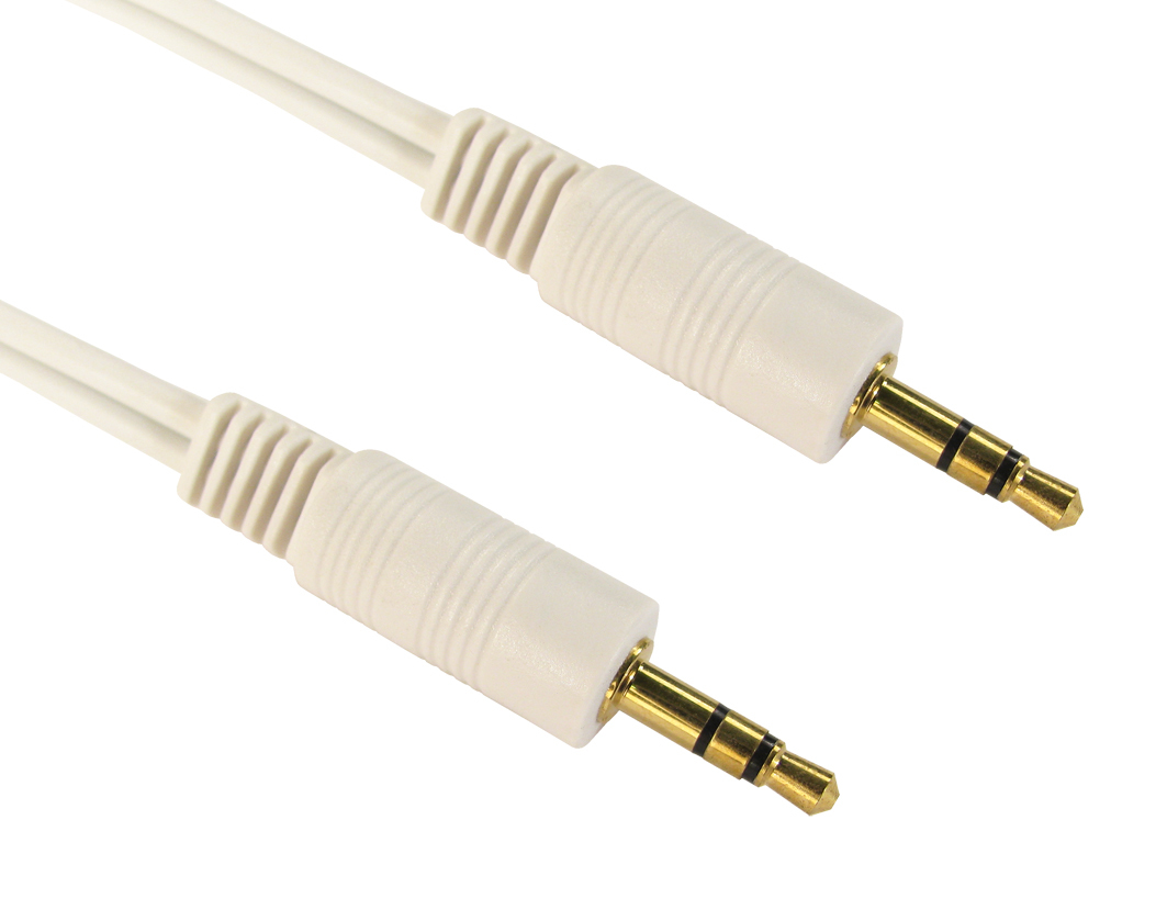 Cables Direct 3.5 mm - 3.5 mm 2m 2m 3.5mm 3.5mm White audio cable Cables Direct 3.5 mm - 3.5 mm 2m 2m 3.5mm 3.5mm White audio cable