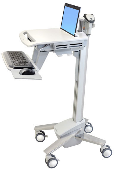 Image of Ergotron StyleView EMR Laptop Cart, SV40 Aluminium, Grey, White...