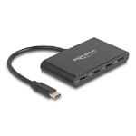 DeLOCK 64129 interface hub USB 3.2 Gen 2 (3.1 Gen 2) Type-C 5000 Mbit/s Zwart