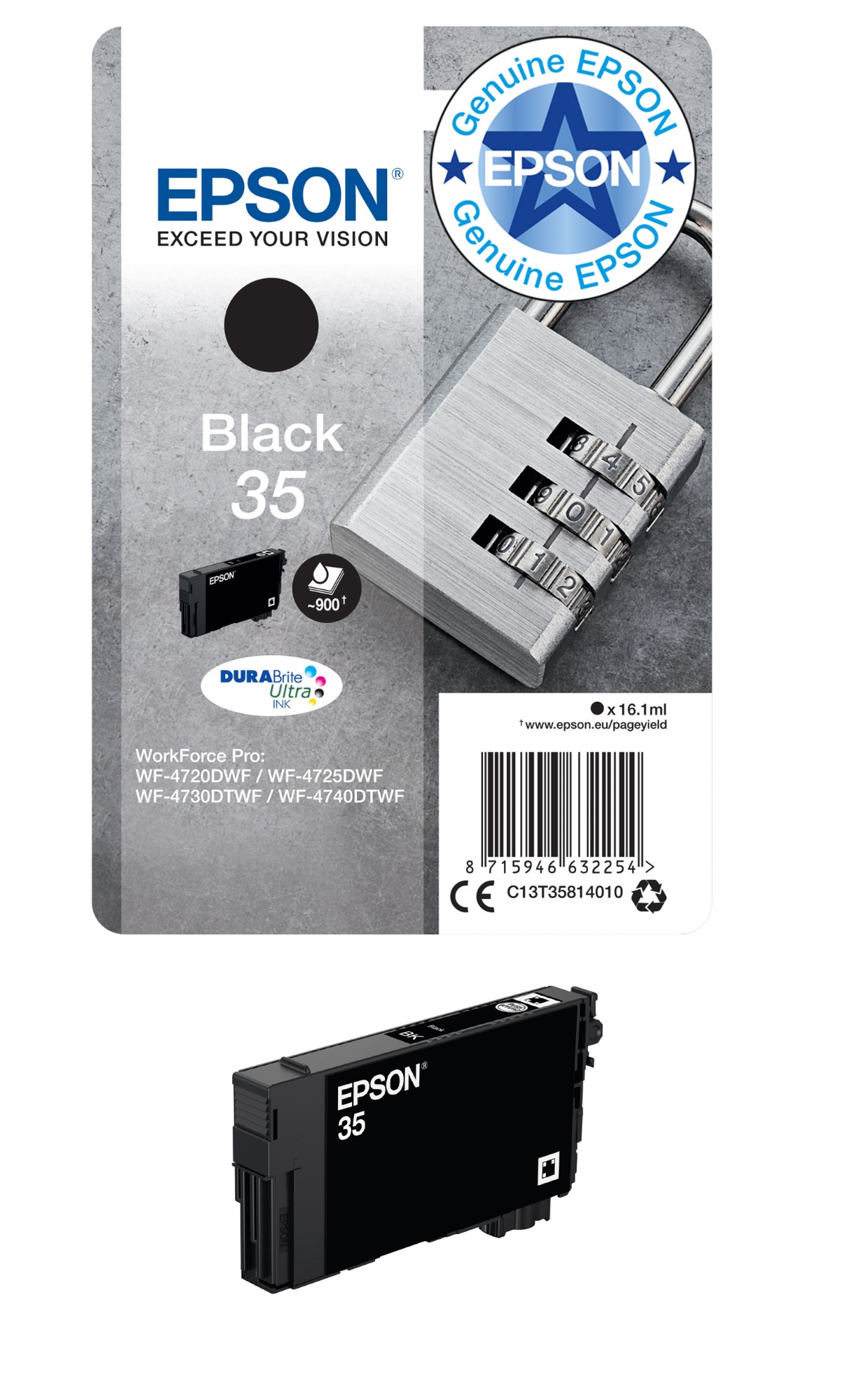 Epson C13T35814010/35 Ink cartridge black, 950 pages 16.1ml for Epson WF-4720