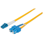 Intellinet Fiber Optic Patch Cable, OS2, LC/SC, 5m, Yellow, Duplex, Single-Mode, 9/125 Âµm, LSZH, Fibre, Lifetime Warranty, Polybag