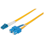 Intellinet Fiber Optic Patch Cable, OS2, LC/SC, 5m, Yellow, Duplex, Single-Mode, 9/125 µm, LSZH, Fibre, Lifetime Warranty, Polybag