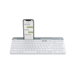 Logitech 920-009211 keyboard Universal RF Wireless + Bluetooth Silver, White