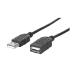 Manhattan USB-A to USB-A Extension Cable, 1.8m, Male to Female, 480 Mbps (USB 2.0), Equivalent to USBEXTAA6BK, Hi-Speed USB, Black, Lifetime Warranty, Polybag