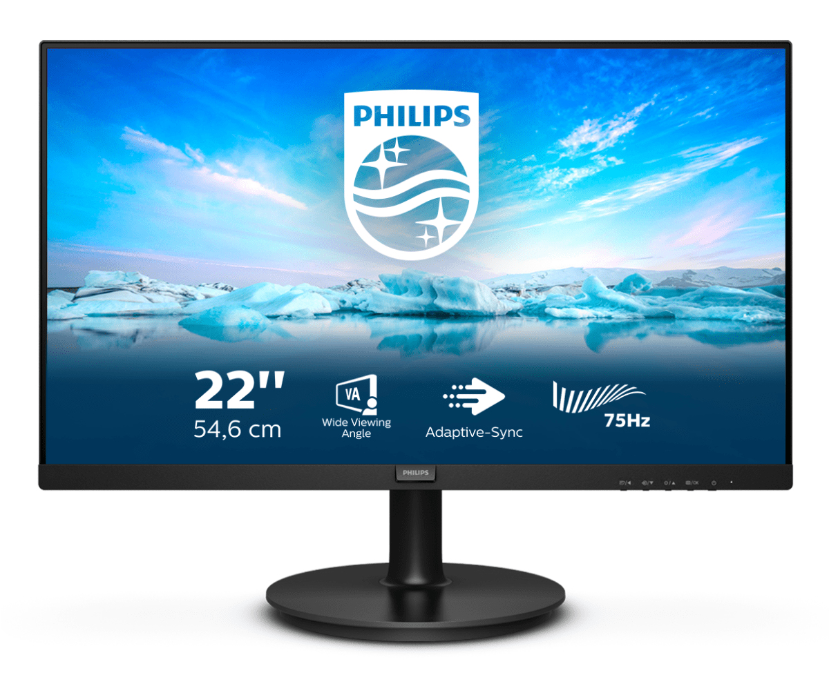 Philips V Line 221V8LD/00 computer monitor 54.6 cm (21.5") 1920 x 1080 pixels Full HD LCD Black