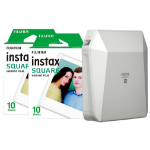 Fujifilm Instax SP-3 Share Square Wireless Photo Printer - White - Printer + 20 Shot Pack