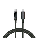 Savio USB-C - USB-C cable with display CL-174 1 m black USB cable USB 3.2 Gen 1 (3.1 Gen 1) USB C