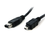StarTech.com 0.3 m, IEEE-1394 Firewire Cable, 4 pin-6 pin, M/M Black 11.8" (0.3 m)