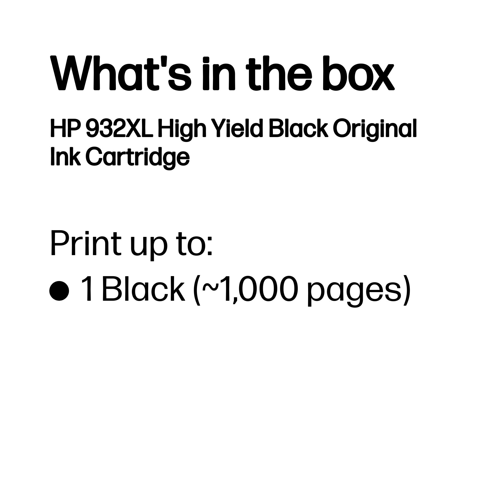 HP CN053AE/932XL Ink cartridge black high-capacity, 1K pages ISO/IEC 24711 22.5ml for HP OfficeJet 6100/7510/7610