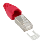 InLine Crimp Connector RJ45 8P8C shielded w. threader+bend protection, red