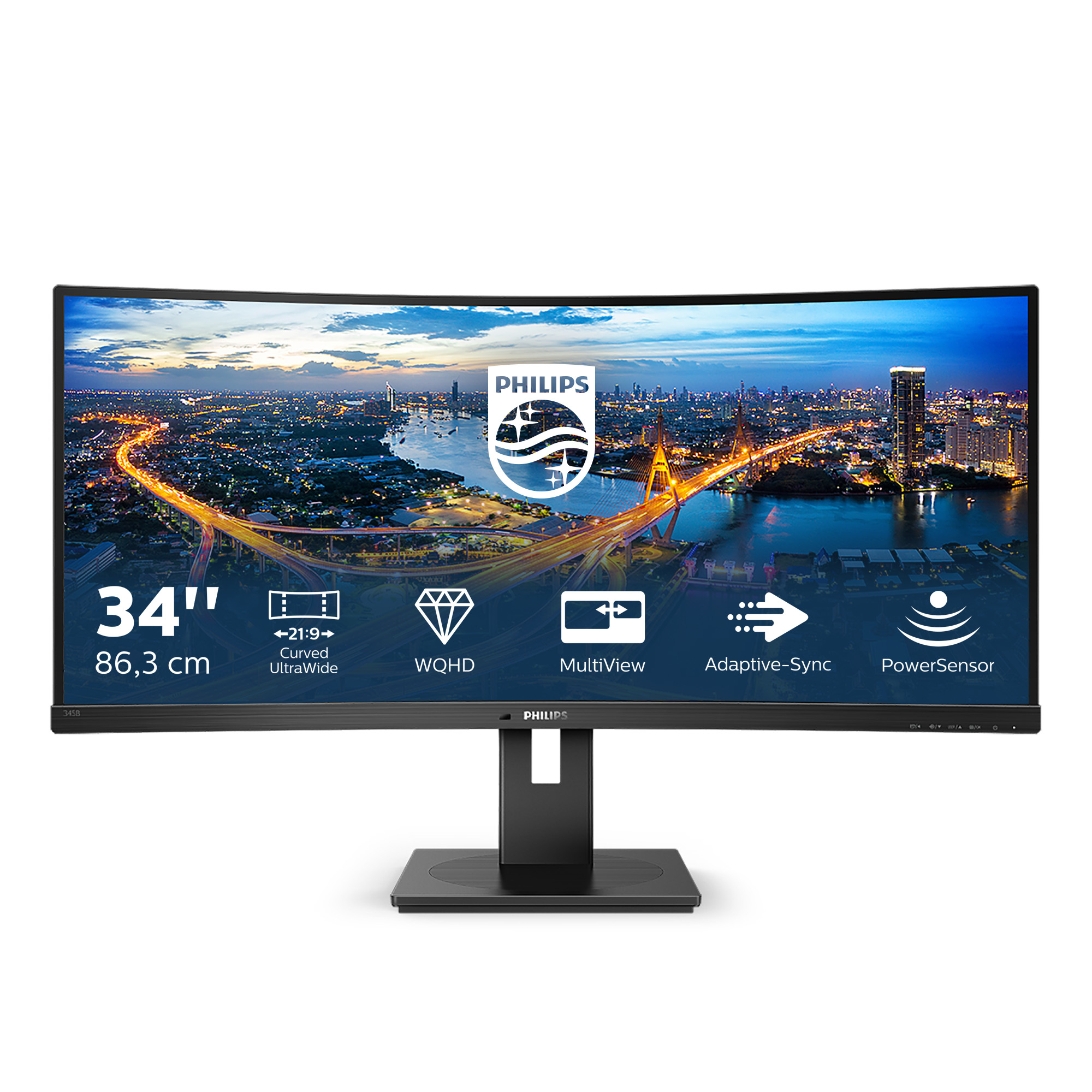 Image of Philips B Line 345B1C/00 computer monitor 86.4 cm (34") 3440 x...