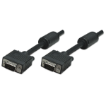 Manhattan VGA Monitor Cable (with Ferrite Cores), 10m, Black, Male to Male, HD15, Cable of higher SVGA Specification (fully compatible), Shielding with Ferrite Cores helps minimise EMI interference for improved video transmission, Lifetime Warranty, Polyb