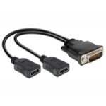 DeLOCK 65280 video cable adapter 0.25 m DMS 2 x HDMI Black