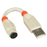 Lindy PS/2 - USB Adapter Cable PS/2 cable 0.1 m 6-p Mini-DIN USB A Grey