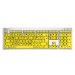 Logickeyboard LKB-LPRNTBY-CWMU-UK keyboard Home/Office USB QWERTY English Silver, Yellow