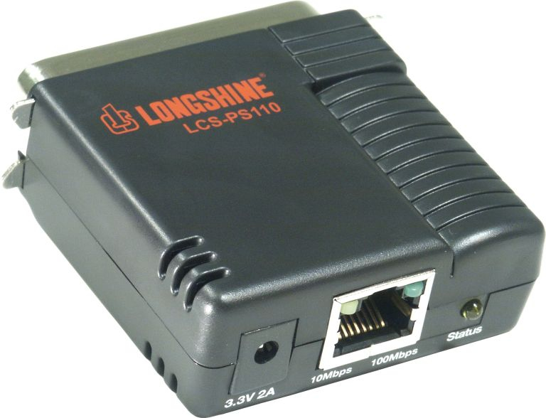 Longshine LCS-PS110-A print server Ethernet LAN Black