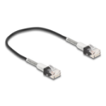 DeLOCK RJ45 Network Cable with double bend protection Cat.6A UTP Slim 0.3 m black