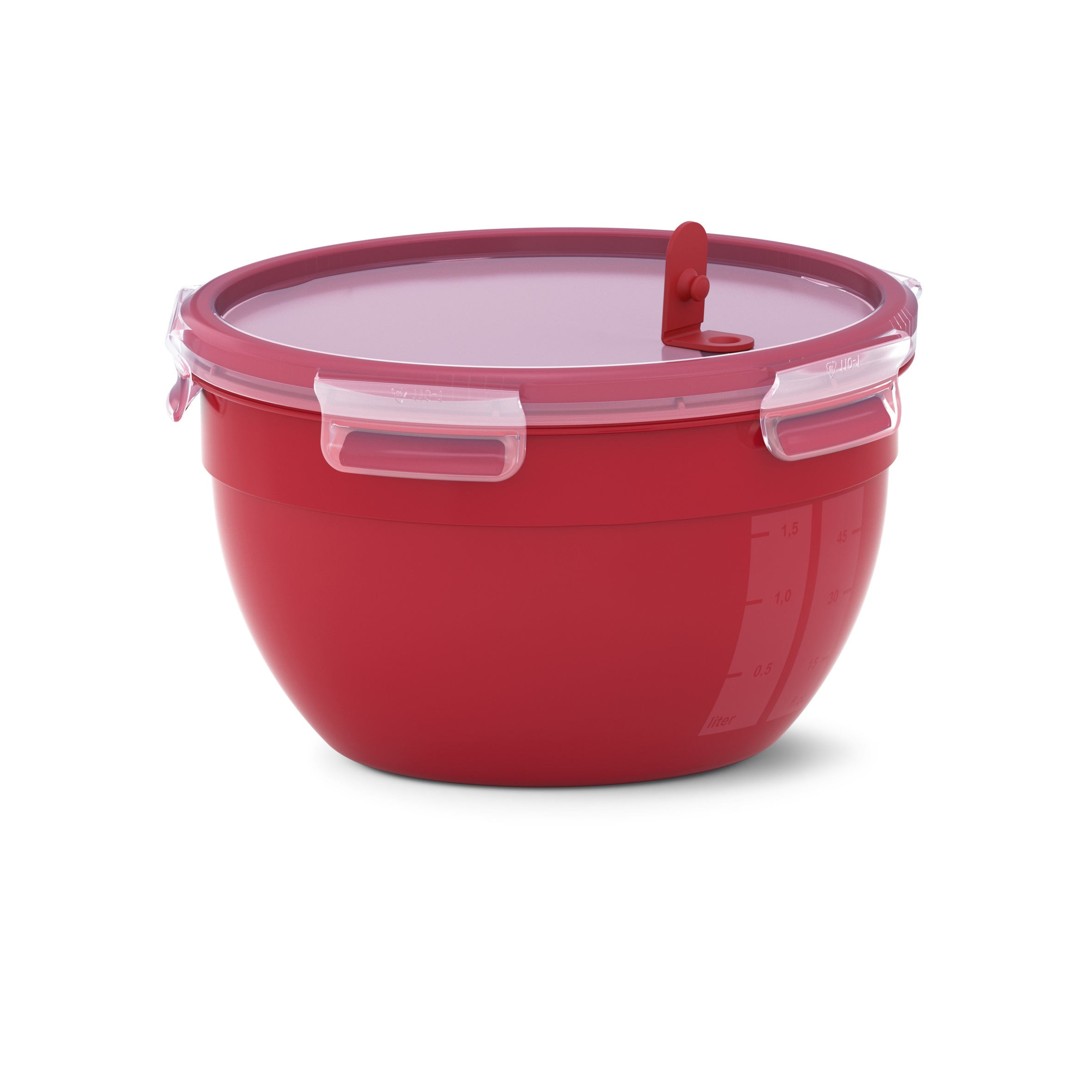 Image of Groupe SEB EMSA CLIP & MICRO - Box - Round - 2.6 L - Red -...