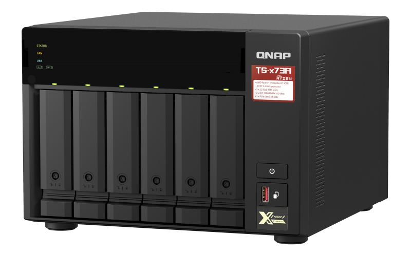 QNAP TS-673A-8G NAS/storage server Tower Ethernet LAN Black V1500B