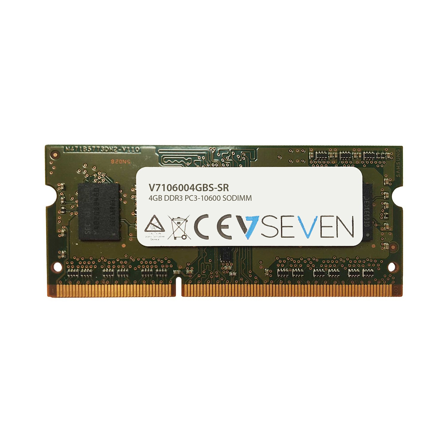 Image of V7 4GB DDR3 PC3-10600 1333MHz SO-DIMM Notebook Memory Module -...
