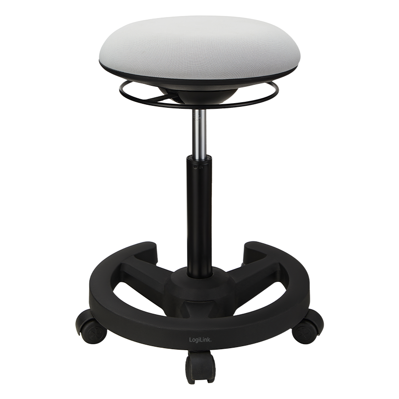 LogiLink Height adjustable mobile wobble stool, grey