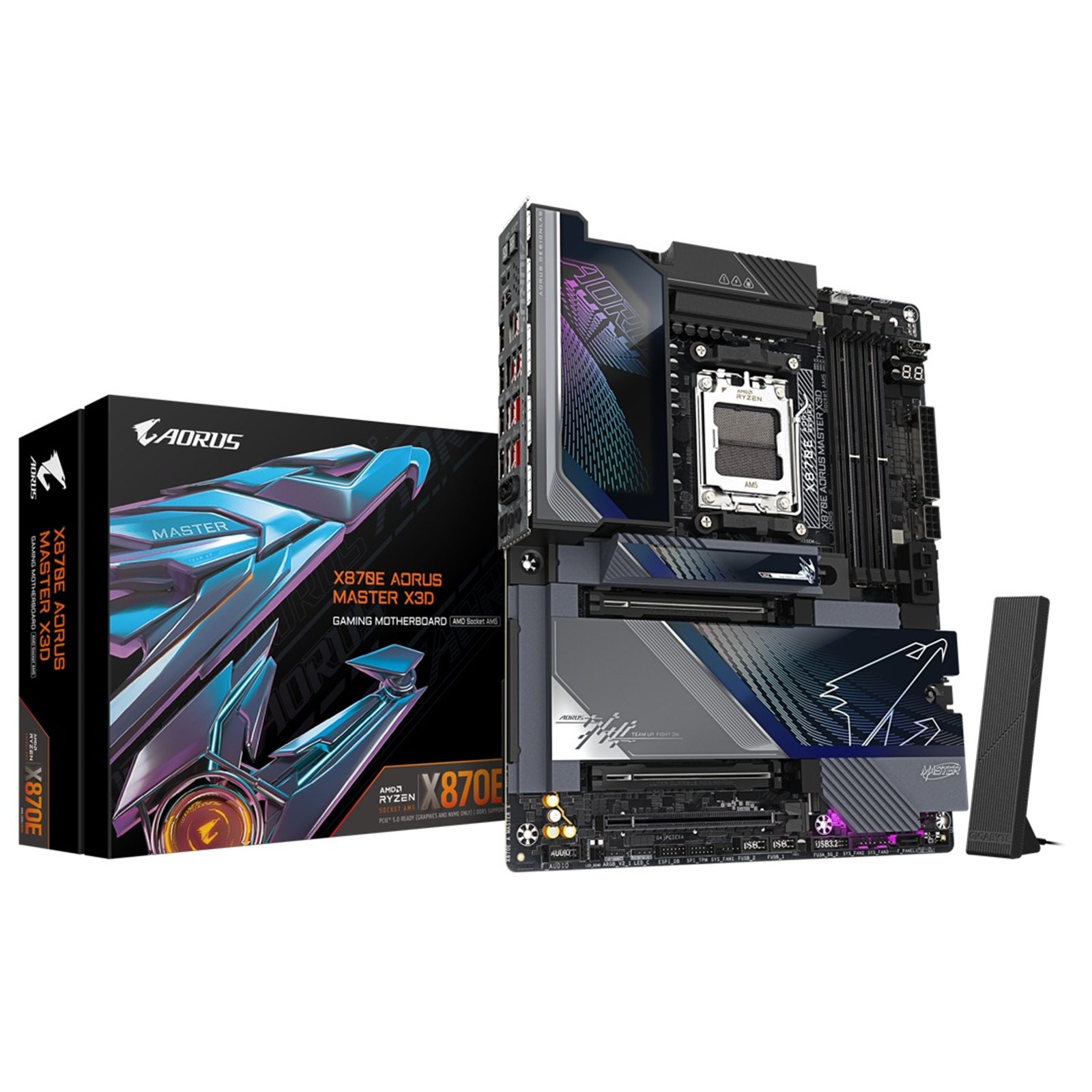 Gigabyte X870E AORUS MASTER X3D AMD AM5 Socket Motherboard. ATX. 4x DD