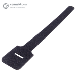 CONNEkT Gear Hook and Loop Cable Ties 200 x 12mm - Pack of 10 - Black