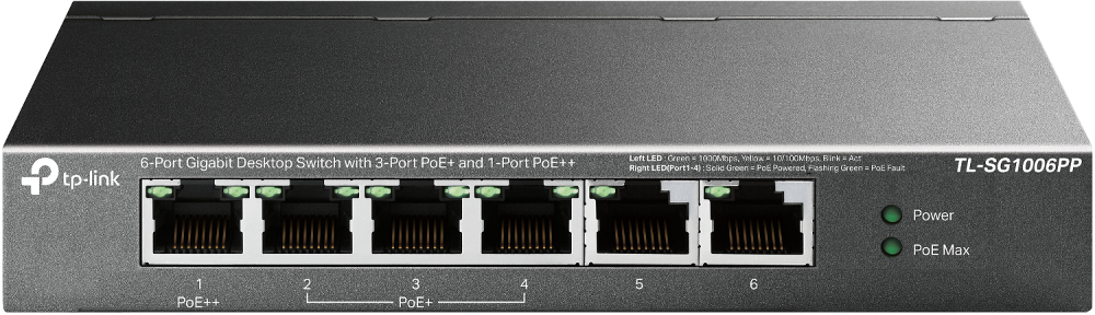 Image of TP-Link 6-Port Gigabit Desktop Switch with 3-Port PoE+ and 1-Port...