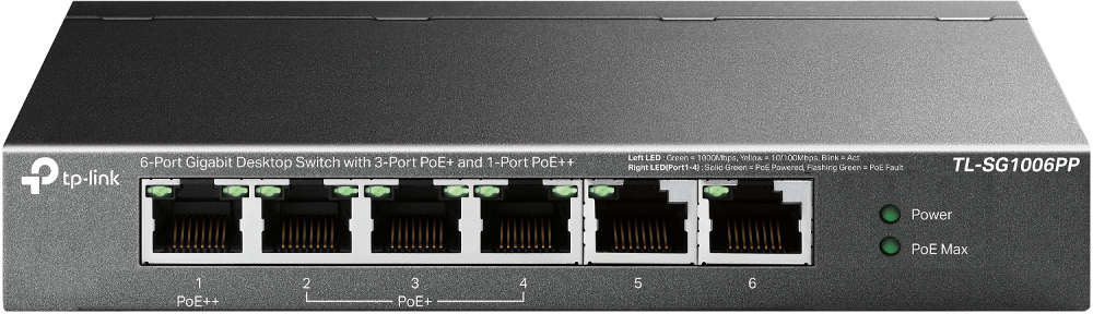 Photos - Switch TP-LINK 6-Port Gigabit Desktop  with 3-Port PoE+ and 1-Port PoE+ TL 