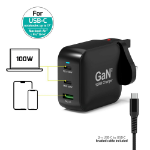 Port Designs PLUG USB-C PD 100W GAN +  USB-C 2M
