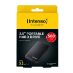 Intenso Portable Hard Drive (2.5 inch), 500 GB, 5400 RPM, 8 MB Cache, USB 3.0, certified refurbished, black