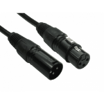 Cables Direct 0.5M 3PIN XLR M-F CAB BLK B/Q144 audio cable XLR (3-pin) Black