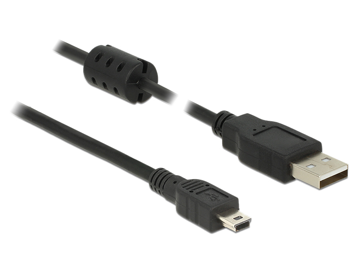 DeLOCK 1.5m, USB 2.0-A/USB 2.0 Mini-B USB cable USB A Mini-USB B Black
