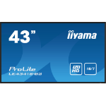 iiyama PROLITE LE4341S-B2 Digital signage flat panel 108 cm (42.5") LCD 350 cd/m² Full HD Black 18/7