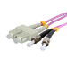 Cablenet 5m OM3 50/125 ST-SC Duplex Violet LSOH Fibre Patch Lead